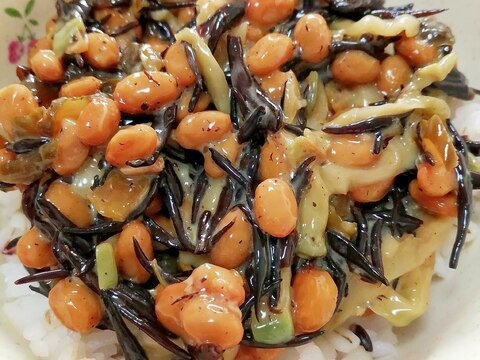 納豆の食べ方-ひじき＆生姜ザーサイ♪